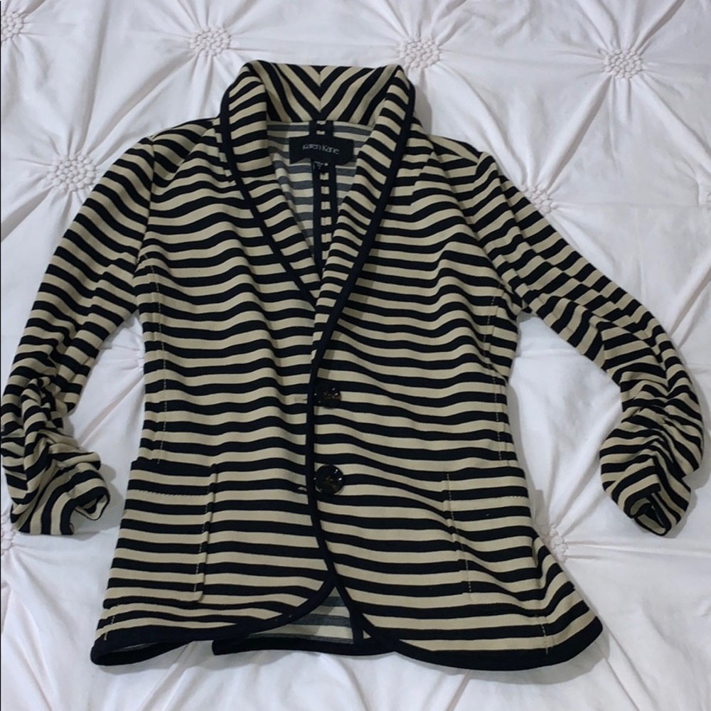 Karen Kane Tan and Black stripped blazer